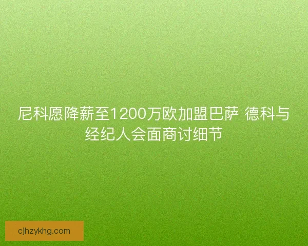 尼科愿降薪至1200万欧加盟巴萨 德科与经纪人会面商讨细节